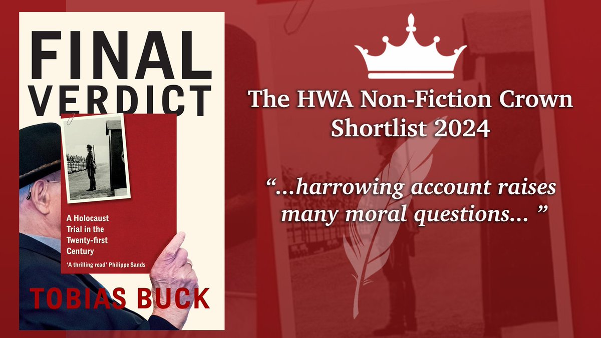 <a href="/Shotsblog/">Ayo Onatade 🇬🇧🇯🇲🇳🇬</a> <a href="/DMan1504/">Dan-📚Bookseller/BookBlogger📚</a> <a href="/thebooktrailer/">TheBookTrail 📚👣</a> <a href="/RobertsonImogen/">Imogen Robertson / Marina Palmer Нет войне</a> <a href="/CorvusBooks/">Corvus</a> <a href="/amychua/">Amy Chua</a> <a href="/MantleBooks/">Mantle Books</a> <a href="/panmacmillan/">Pan Macmillan</a> @KateFosterMedia <a href="/Phoenix_Bks/">Phoenix Books</a> <a href="/susanW1F/">Agent Armstrong</a> <a href="/4thEstateBooks/">4th Estate Books</a> <a href="/mushenska/">Juliet Mushens</a> @HesterMusson @Staceyv_Thomas <a href="/GallicBooks/">Gallic Books</a> <a href="/isobeldixon/">Isobel Dixon</a> <a href="/IsabelleGrey/">Isabelle Grey</a> <a href="/NathenAmin/">Nathen Amin ✒️📚</a> <a href="/PeteBrownBeer/">Pete Brown</a> @JacRiding Final Verdict: Tobias Buck
Giving details not only of the trial but the wartime experiences of those involved, this harrowing account raises many moral questions and stimulates debate on a wider scale. Very affecting
#HWACrowns24