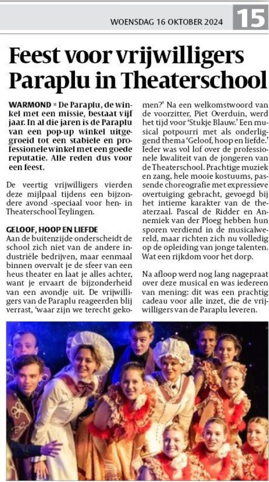 PietOverduin's tweet photo. Trots op alle vrijwilligers van de Paraplu https://t.co/F7qdv9Ndsq