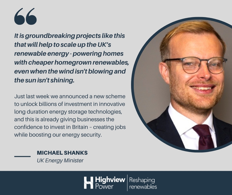 Exciting News… we’re proud to announce that Highview Power will develop four new 2.5GWh power plants, to deliver 10GWh of long duration energy storage across the UK by 2030. Two of the 2.5GWh plants will deliver more storage than all of the UK’s existing battery storage, using