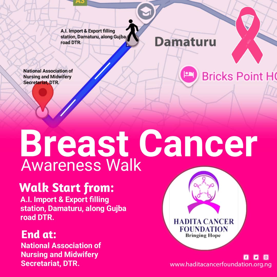 PrinceN_Sigbara's tweet photo. Join us on 19th October, 2024 in Damaturu, Yobe State Nigeria. Let's Walk Away Breast Cancer https://t.co/kwkt5I0kOU