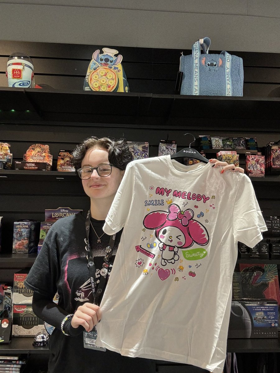 Looking for some cool new additions to your wardrobe? Come into store now and grab all the latest hello kitty and friends tshirts👚🩷 #hmv #hmvrecordshop #hmvstaines #mymelody #kuromi #cinnamoroll #hellokittyandfriends