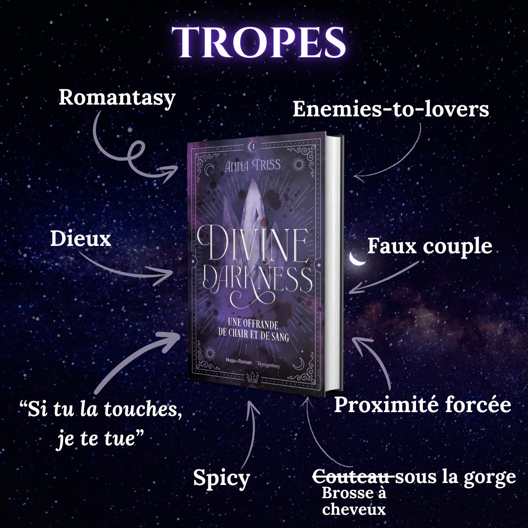 Jour de sortie en papier en librairie et en numérique du tome 1 de ma romantasy Divine Darkness, chez <a href="/HugoNewRomance/">Hugo New Romance</a> 👑
Résumé, tropes et aesthetic dans la galerie d'images 🥰
Le tome 2 sort le 20 novembre et le tome 3, le 4 décembre.
Belle journée à tous !