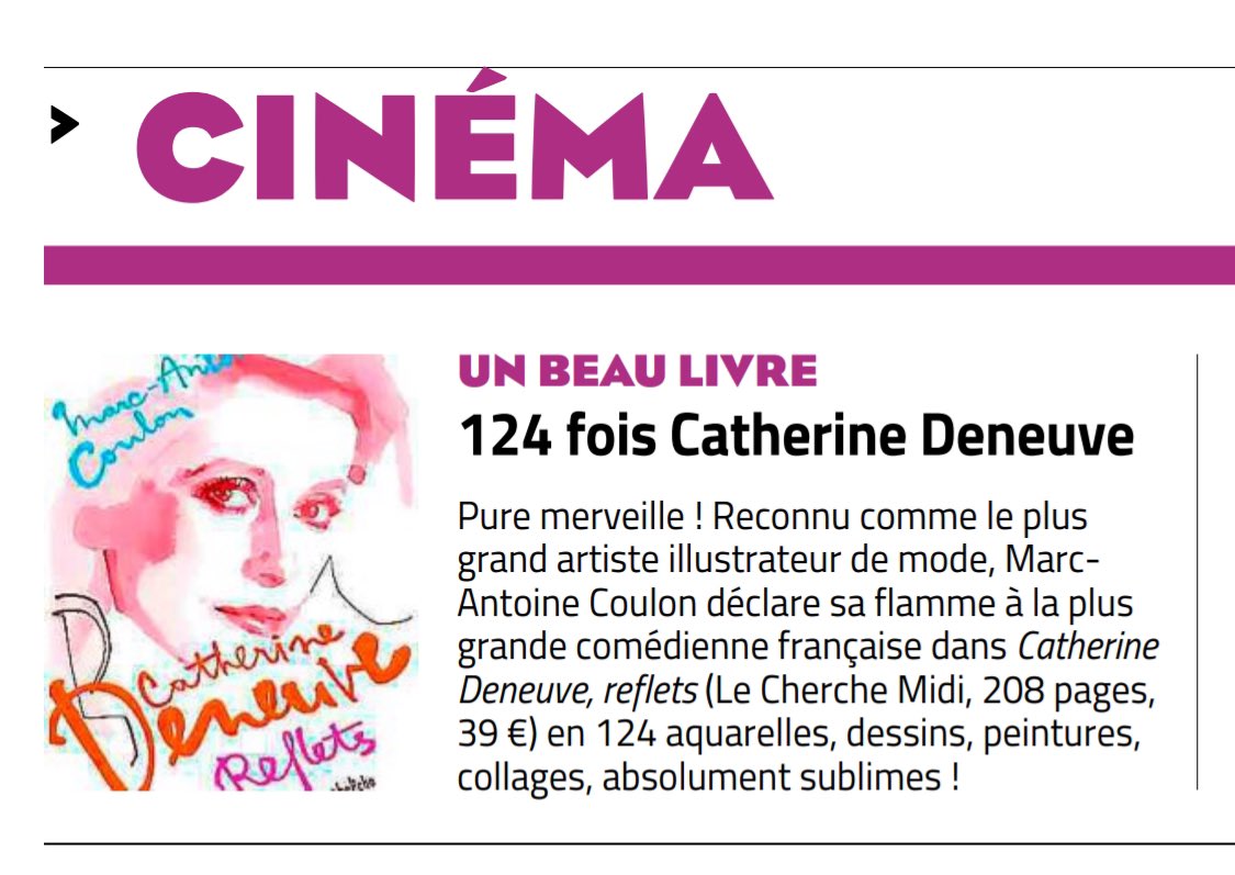 Merci <a href="/Midilibre/">Midi Libre</a> 🌹 “Catherine Deneuve Reflets” <a href="/lecherchemidi/">Le cherche midi</a> <a href="/JacquesHerbin/">Jacques Herbin</a> <a href="/ArnaudGachy/">Arnaud Gachy</a>