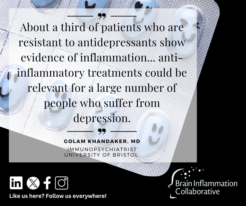 BrainInflCollab's tweet image. Anti-depressants don't work for 1/3rd of patients who take them. 

Coincidentally, 1/3rd of those patients also have chronic systemic inflammation.

Could chronic inflammation be causing treatment-resistant depression (in some)?🧵