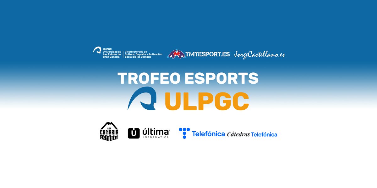 Regresa el 🏆Trofeo eSports #ULPGC, la competición visitará los diferentes campus de la <a href="/ULPGC/">ULPGC</a> en el presente curso con 5 paradas, cada una de ellas compuesta de una parte fomativa 🗒️ seguida de la actividad competitiva 🎮
Inscripciones y calendario en ➡️ start.gg/ULPGC