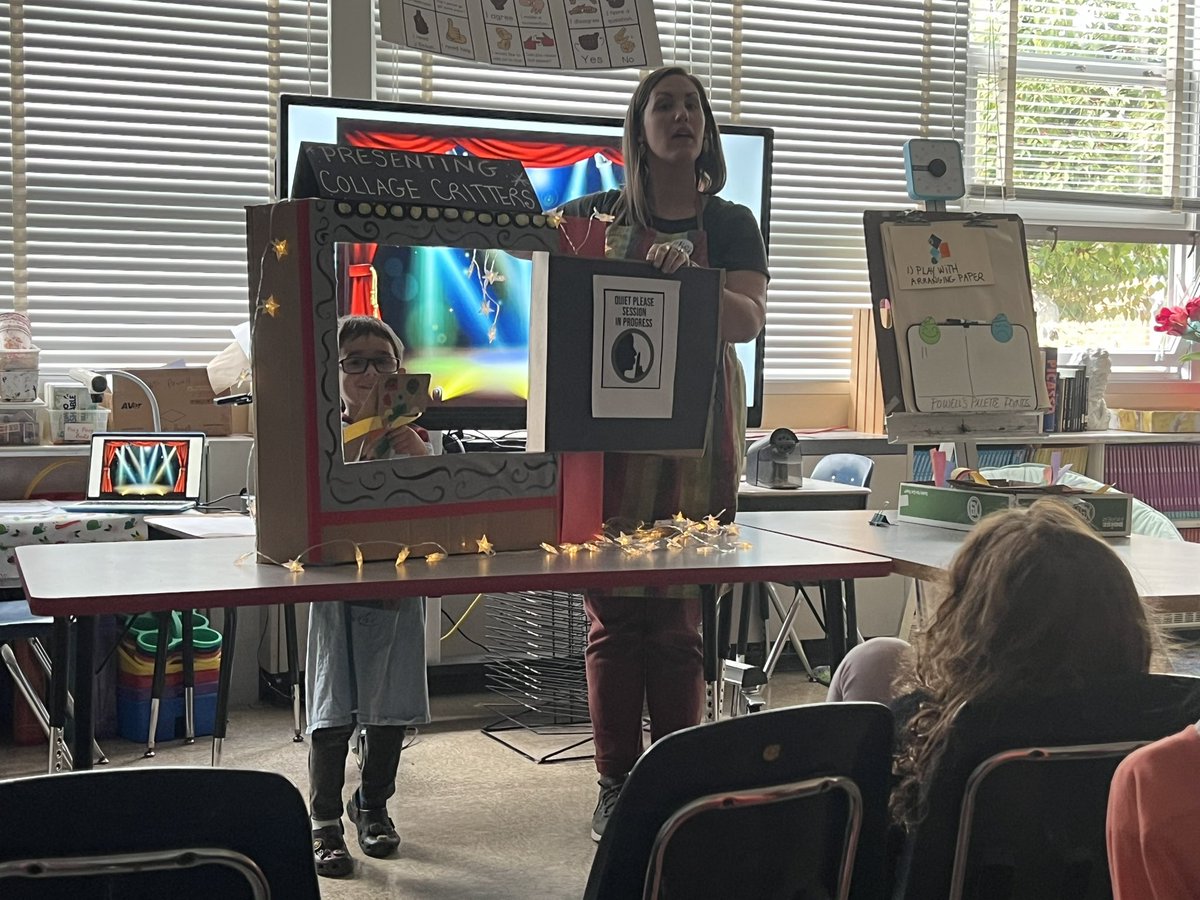 Mr_McComb's tweet photo. @Jpowellart @Lutherville_Lab @RTwentey @sfisherBCPS What a joy to be in to visit! The students were ELATED to present their collage critters. https://t.co/eP2PfVHr0w