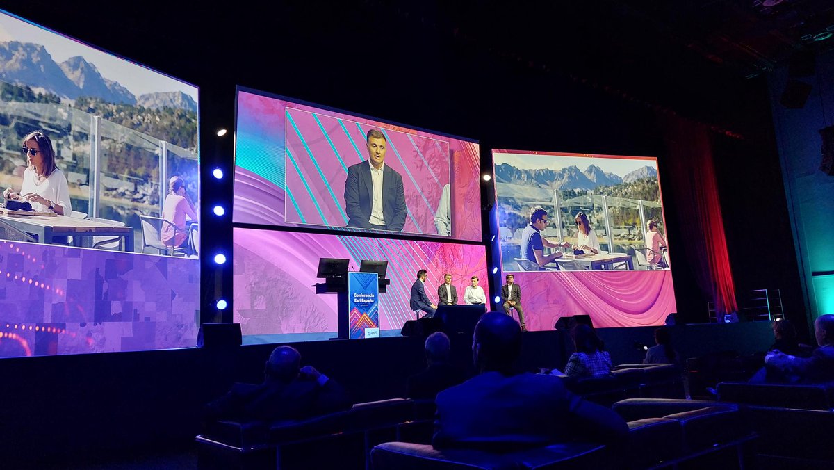 Esri_Spain's tweet photo. ¡¡Continuamos con el @GovernAndorra!!  Marc Rosell y Miquel Haro del @GovernAndorra destacaron en la #CEsri24 el papel clave de los #GIS en la gestión territorial, mejorando la vida ciudadana y la toma de decisiones basadas en datos #agricultura #medioambiente #comercio #Turismo https://t.co/4ChwYQhKr8