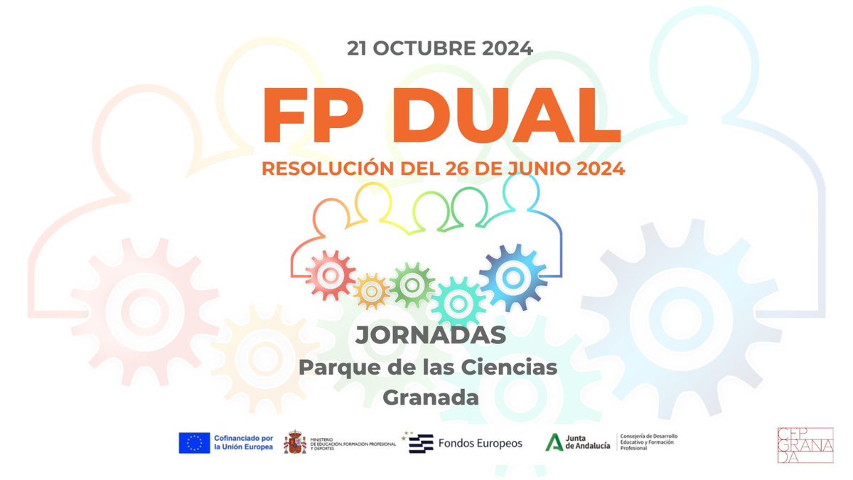Nos vemos el lunes 21 en el Parque de las Ciencias en las Jornadas de FP DUAL: INFORMACIÓN DE LA RESOLUCIÓN DE 26 DE JUNIO 2024. Para un representante de equipo directivo y/o Coordinación de FP Dual de centros con Grados de FP de Andalucía Oriental.
juntadeandalucia.es/educacion/secr…