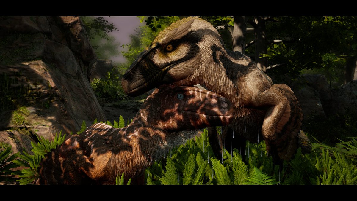 duckiidex's tweet photo. some path of titans realism screenshots, taken on PT: Realism, featuring my utah Strawberry Crust, het mate Wheatgrass, and one of their children Buckwheat

#pathoftitans #dinosaur #gamescreenshot #utahraptor https://t.co/htNeYww9nU
