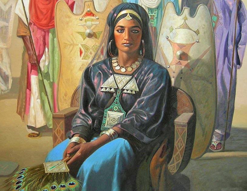 wana_visualss's tweet photo. Portrait of the Tuareg queen Tinhinan who lived in the 4th century in southern Algeria 🇩🇿 https://t.co/ZhZXLHMVCa