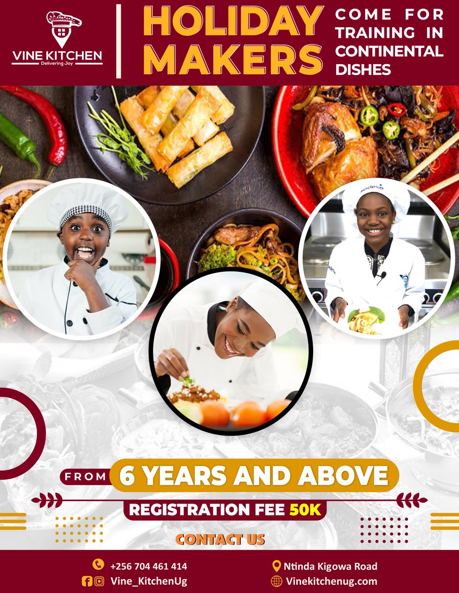 vinekitchenug's tweet photo. Unleash your mini-chef! Creative cooking classes for kids.
We open for bookings https://t.co/4l4GY1UM5c