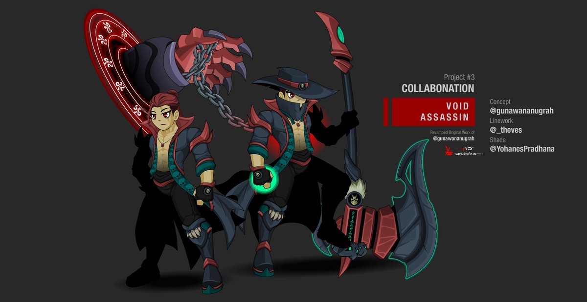 Kartos (@yohanespradhana) on Twitter photo ⌠CollaboNation⌡ - █ 03. Void Assassin
In shadows deep, the assassin creeps.
With silent steps, through nightmares, he leaps, A single strike, and the darkness reaps.
Concept: <a href="/gunawananugrah/">d Black Star ✨ #AQWMerdeka 🇮🇩</a>
Linework: <a href="/_theves/">dav</a>
Shade: <a href="/YohanesPradhana/">Kartos #AQWMerdeka🇮🇩</a>
<a href="/Alina_AE/">Alina</a> <a href="/AEArtStation/">AQW ArtStation</a> ⌠CollaboNation⌡ - █ 03. Void Assassin
In shadows deep, the assassin creeps.
With silent steps, through nightmares, he leaps, A single strike, and the darkness reaps.
Concept: <a href="/gunawananugrah/">d Black Star ✨ #AQWMerdeka 🇮🇩</a>
Linework: <a href="/_theves/">dav</a>
Shade: <a href="/YohanesPradhana/">Kartos #AQWMerdeka🇮🇩</a>
<a href="/Alina_AE/">Alina</a> <a href="/AEArtStation/">AQW ArtStation</a>