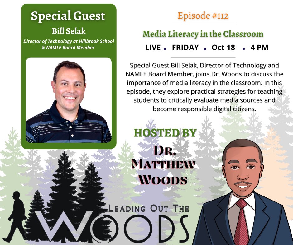 Episode #112: “Media Literacy in the Classroom” featuring <a href="/billselak/">Bill Selak 👍🏻 (he/him)</a>, Director of Technology and <a href="/MediaLiteracyEd/">NAMLE</a> Board Member, goes live Friday, 10-18-24 at 4pm est.

Subscribe to the podcast ⬇️

podcasts.apple.com/us/podcast/lea…