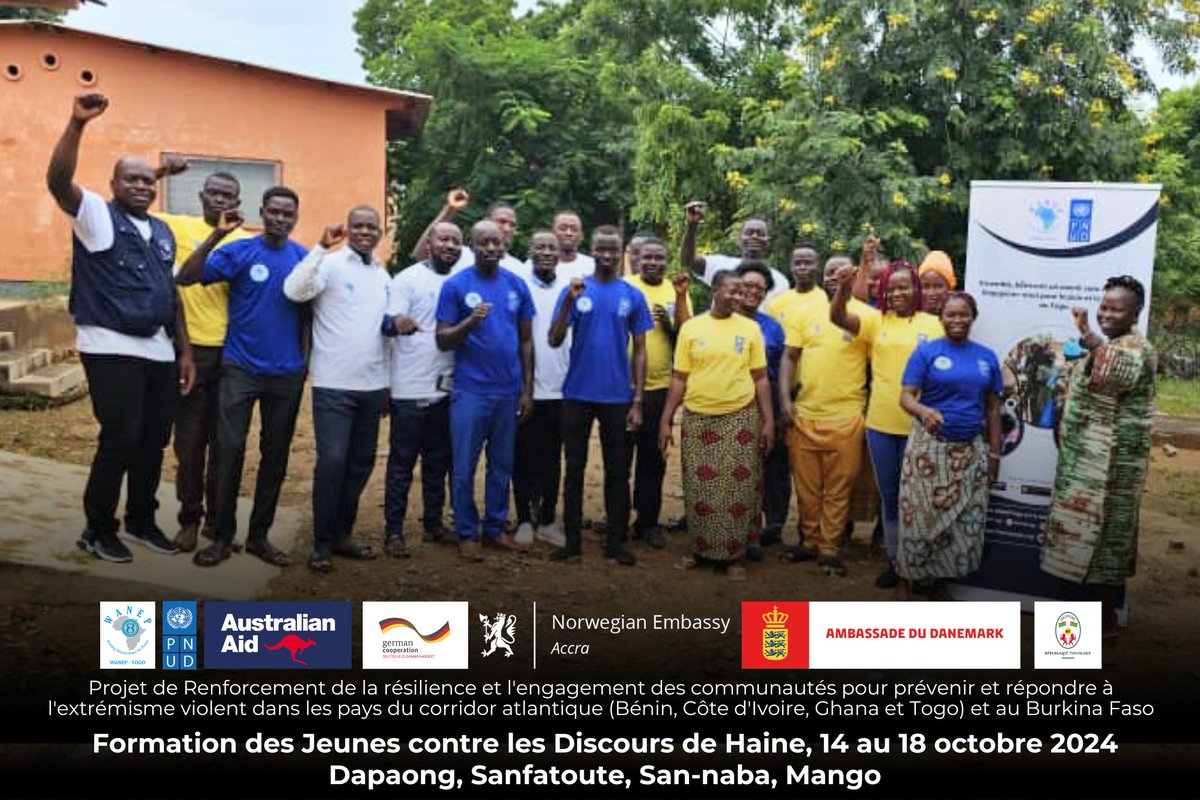 WanepTogo's tweet photo. Formation des Jeunes contre les Discours de Haine : WANEP-Togo et le PNUD-Togo contribuent à la cohésion sociale dans les Savanes
WANEP-Togo, en partenariat avec...
Lire plus👇👇👇
https://t.co/j0QRez6Afg
@PnudTogo @UN_Togo @UN #CorePartners 🇩🇪🇨🇰🇮🇸🇩🇰 https://t.co/as33hPHIhy