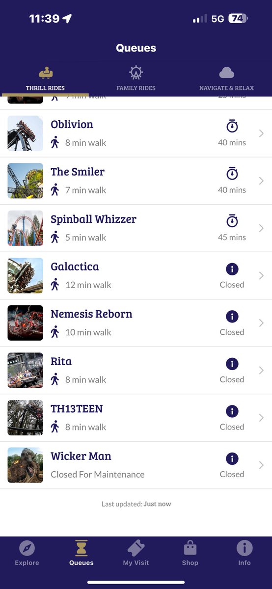 MCRadDog's tweet photo. @altontowers multiple rides closed, one for maintenance around one of the busiest times of the year… other queues building up due to this. Is there a possibility to receive tickets to return another day? https://t.co/SK8iOYWCxe