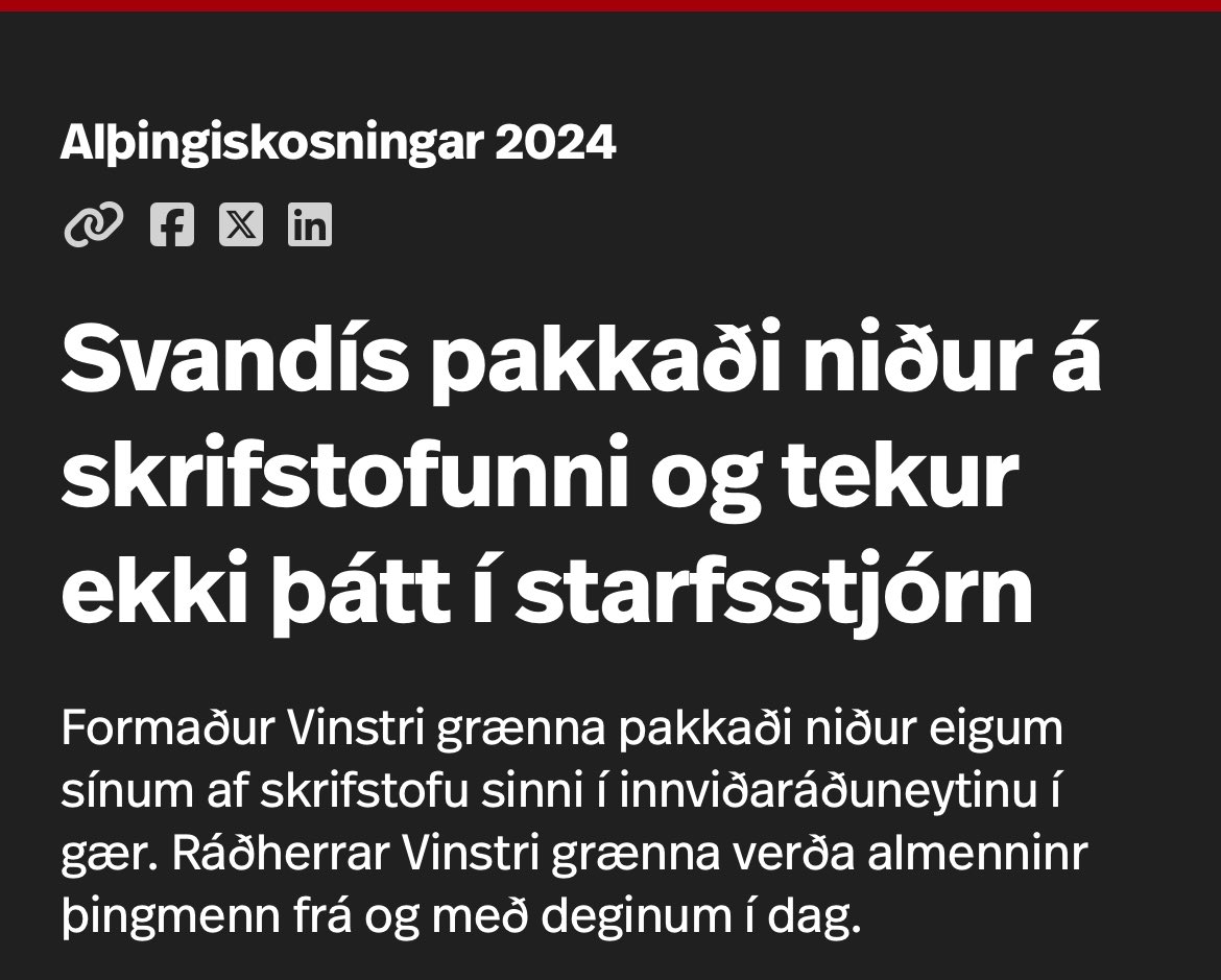 Ráðherra verður ekki bara „almennur þingmaður” frá og með þeirri stundu að hann pakkar niður. Á meðan forseti hefur ekki boðað til ríkisráðsfundar og leyst ráðherra VG frá störfum þá eru þau enn ráðherrar með öllum þeim skyldum og ábyrgð sem því fylgir.