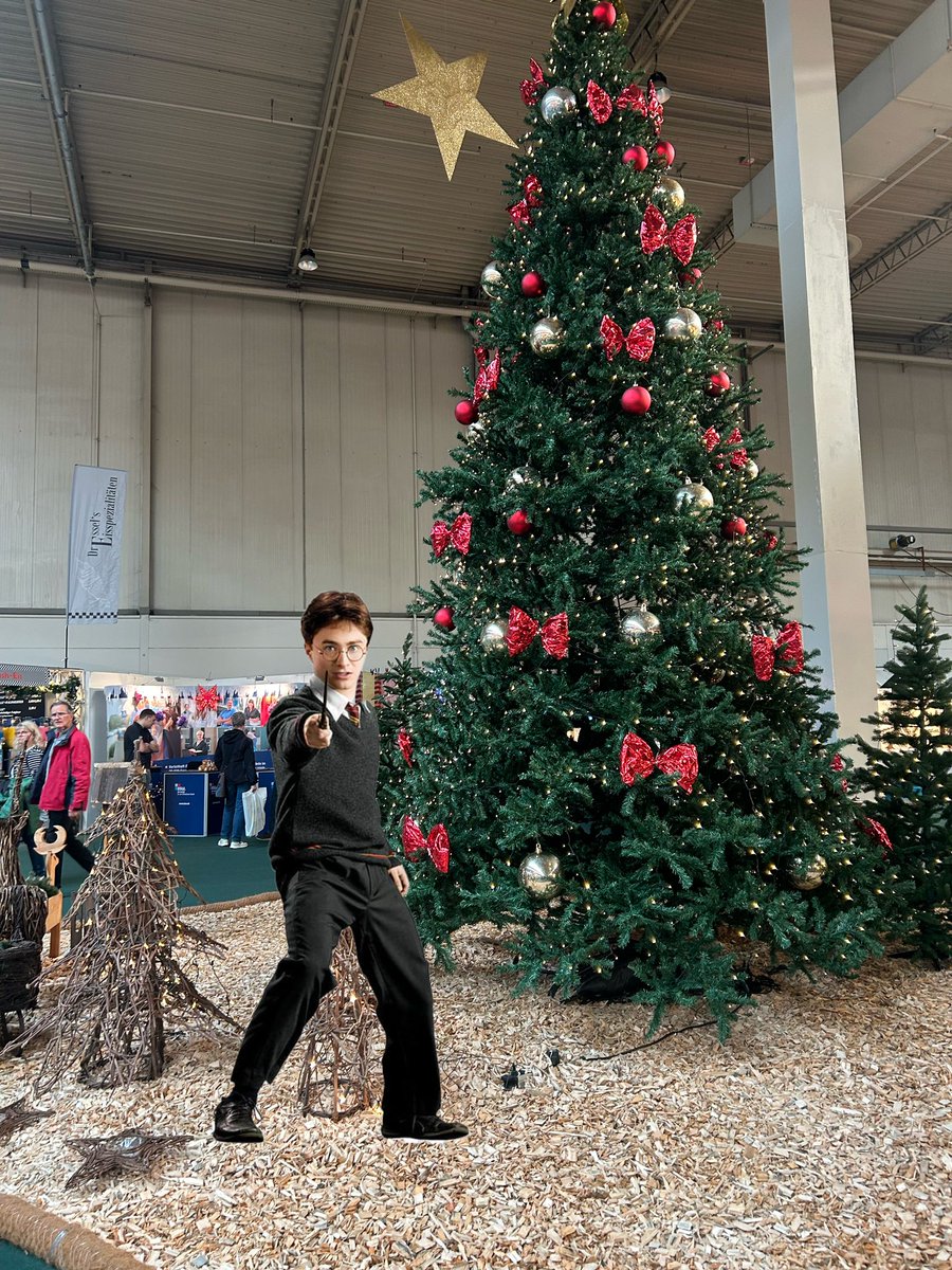 Harrypotterinfa's tweet photo. Ich stand gerade entspannt neben dem Weihnachtsbaum auf der INFA, alles schön und festlich 🎄✨… bis ich plötzlich meinen Zauberstab ziehen musste! Gefahr gebannt – der Baum steht noch. 😅🪄 #INFA2024 #ZaubererImEinsatz https://t.co/7155YJ812C
