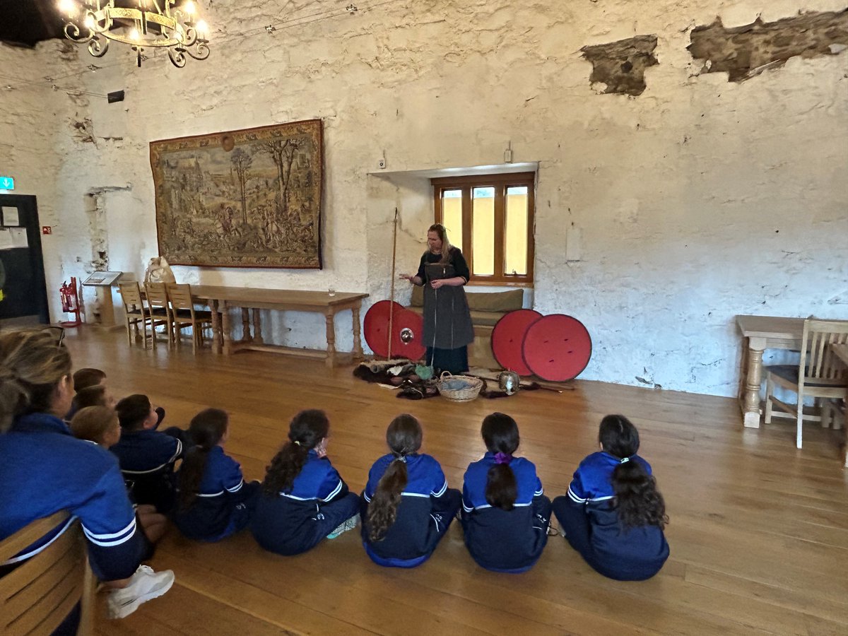 nmdmuseums's tweet photo. The P5 and P6 pupils of St Michael’s  Primary School Killean enjoying today’s Viking workshop with Steph from @TSlivinghistory  at Newry and Mourne Museum #vikings #newryandmourne #mylocalmuseum https://t.co/OM1CBIdmlD
