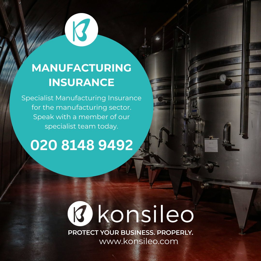 Looking for comprehensive insurance for the manufacturing sector?
 Call us on 020 8148 or visit us online: konsileo.com/manufacturing-… #konsileo #manufacturinginsurance