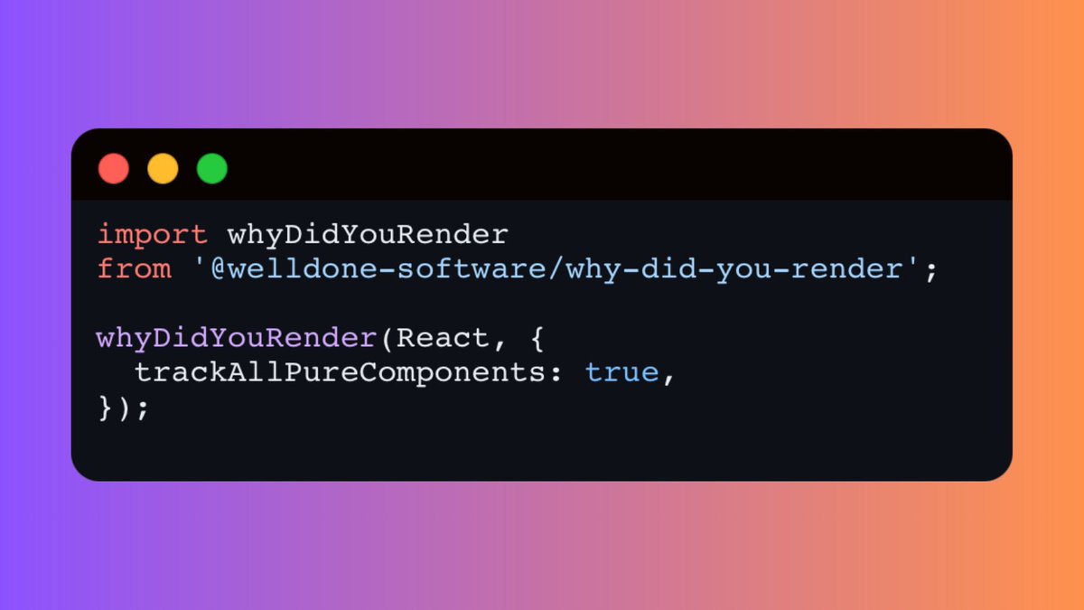 amirkdev's tweet image. 🔍 Struggling with sluggish 
React Native apps? 

Uncover the culprits with 
`why-did-you-render`! 

Now, watch your console reveal all the unnecessary re-renders. Optimize, refine, and make your app lightning-fast! ⚡ 

#ReactNative 
#PerformanceHacks