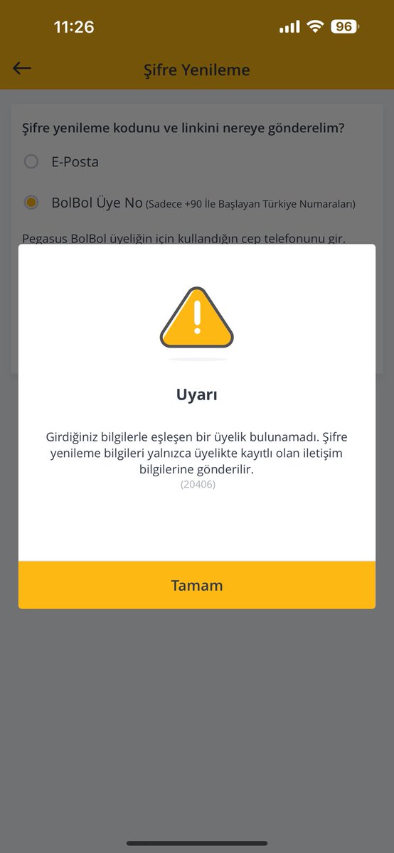 Sevgili <a href="/ucurbenipegasus/">Pegasus Hava Yolları</a> <a href="/flymepegasus/">Pegasus Airlines</a> hala app üzerinden giriş yapamıyorum ve kampanyalarınızdan sayenizde yararlanamıyorum.Çağrı merkezinizi aradım ama sorunum çözülmedi ve hala sorunum devam ediyor . Üyeliğim var ama yok gösteriyor.