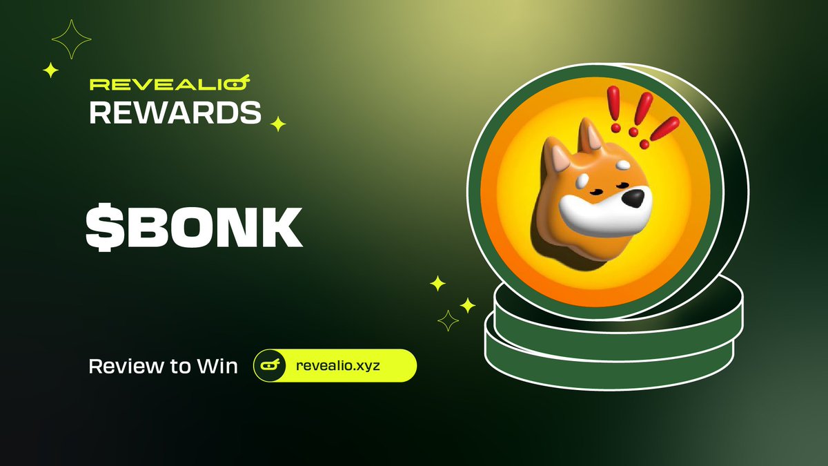 More rewards coming from <a href="/revealio_xyz/">Revealio</a> 💚

This time I'm getting some <a href="/bonk_inu/">BONK!!!</a> , send the dog higher 📈

Want to win some rewards? Simply review NFT projects to get added to the raffle 🎟