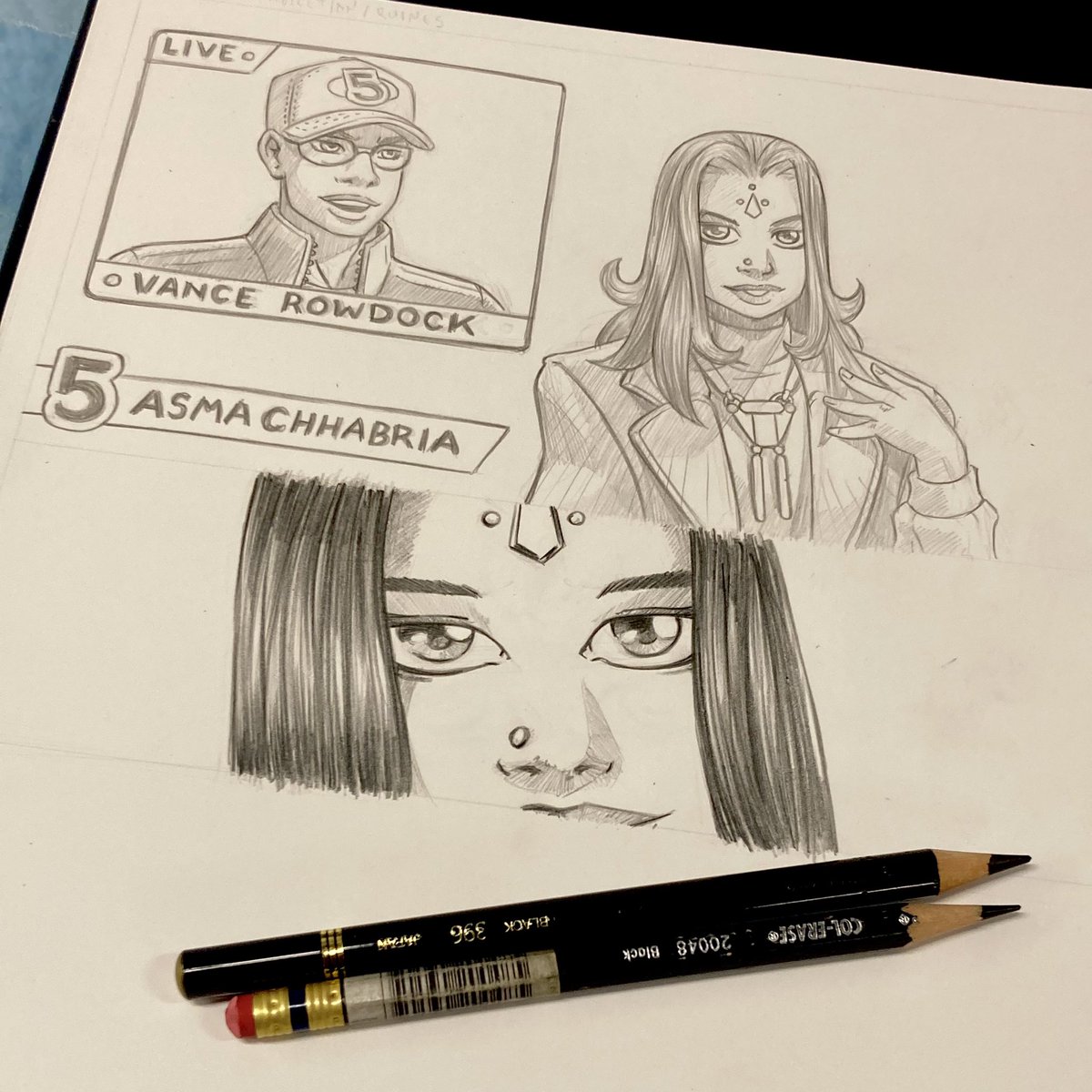shadoboxxer's tweet photo. The top panels were done with the Col-erase pencil. The one below was done with Col-erase and Arterase. The combination has so much more depth to the point I went back and improved all previous 13 pages. #comicbook #torocomics #indieartist #handdrawn #aikiller https://t.co/K7FQdyFQ2k