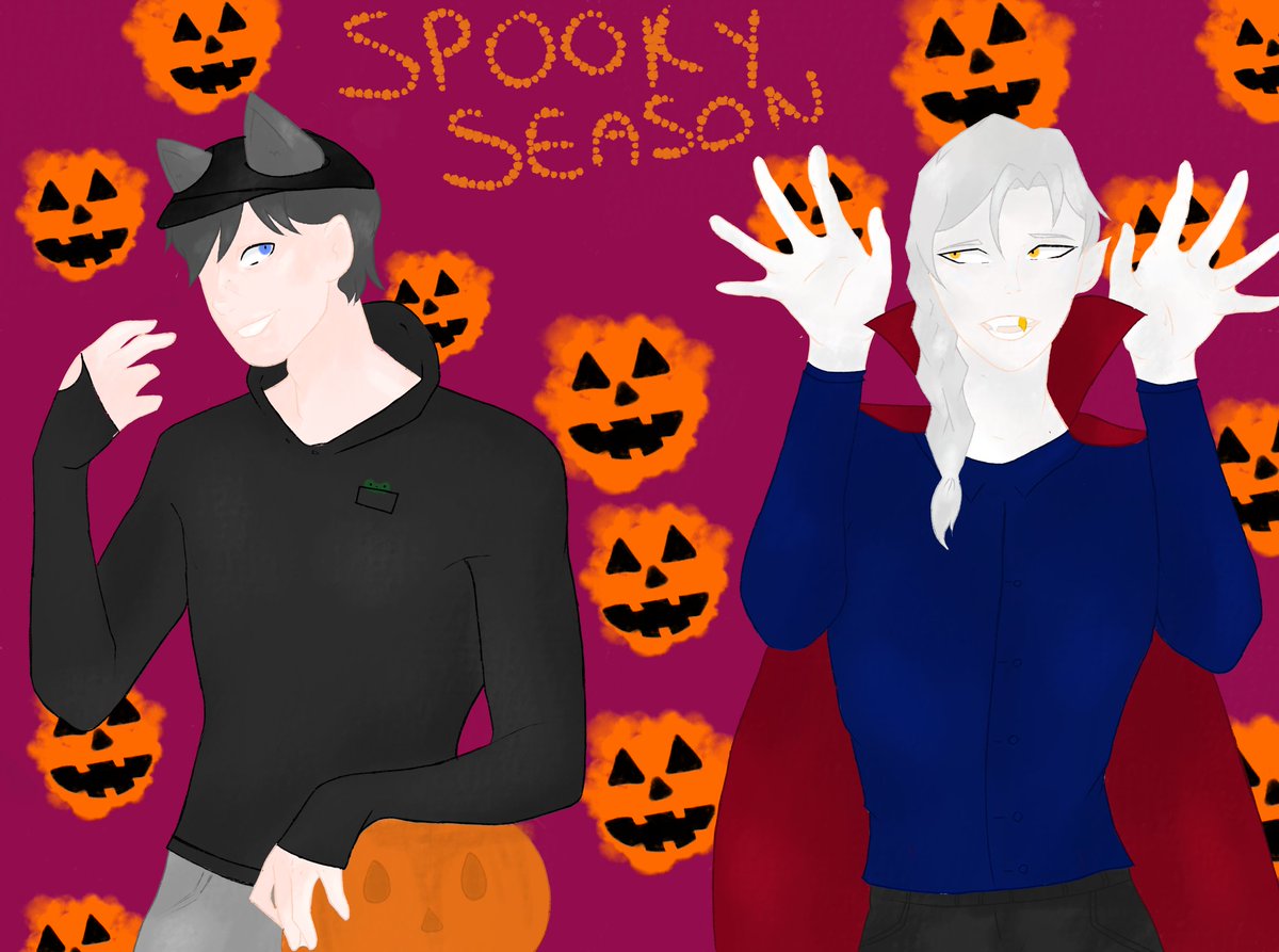 the_gothic_frog's tweet photo. It's spooky season! And to celebrate ? Fan art of two of my favorite streamers

@GandolphTV @jellekayen https://t.co/oqHG9rJJDh