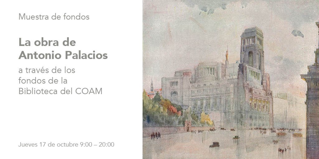 Fundación Arquitectura COAM (@fundacoam) on Twitter photo Muestra de fondos de Antonio Palacios
📍Biblioteca COAM
17/10/24 - Pases a las 10:00, 13:00, 16:00 y 18:00h.
Más información⬇️
coam.org/agenda-coam/ob… Muestra de fondos de Antonio Palacios
📍Biblioteca COAM
17/10/24 - Pases a las 10:00, 13:00, 16:00 y 18:00h.
Más información⬇️
coam.org/agenda-coam/ob…