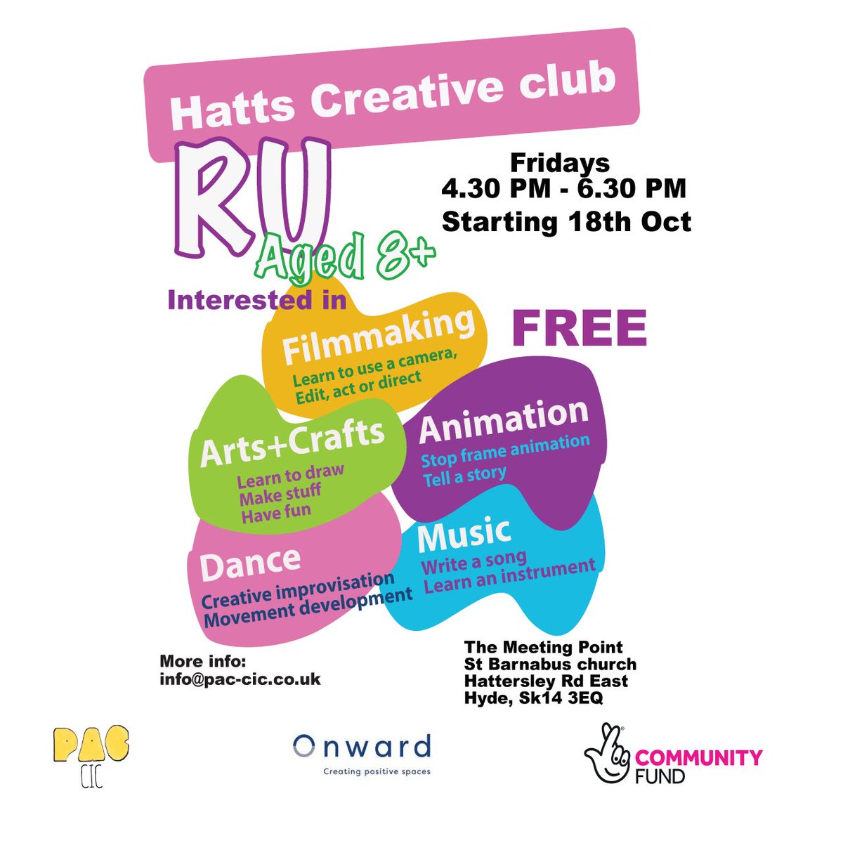 We are proud to announce Hattersley Creative Club will be opening back up this Friday see flyer for more details. Thanks to our funders @tnlcommunityfund for supporting our work #hattrrsley #youngpeople #creative #tameside #filmmaking  #music #podcast