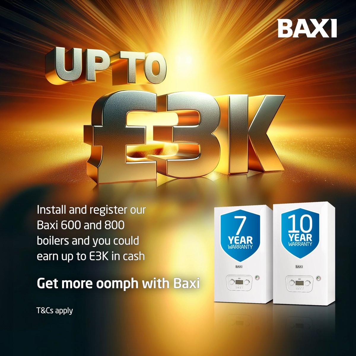 baxiboilers's tweet photo. Installers, remember you can earn up to £3k cashback* when you install and register any Baxi 600 or 800 boilers on our loyalty scheme Baxi Works. 

Find out more here 👇or speak 📱to your area sales manager!
https://t.co/OTJXPmSzSh

*T&amp;Cs apply. 02/09/24 - 06/01/25 https://t.co/Sx602SMjYB