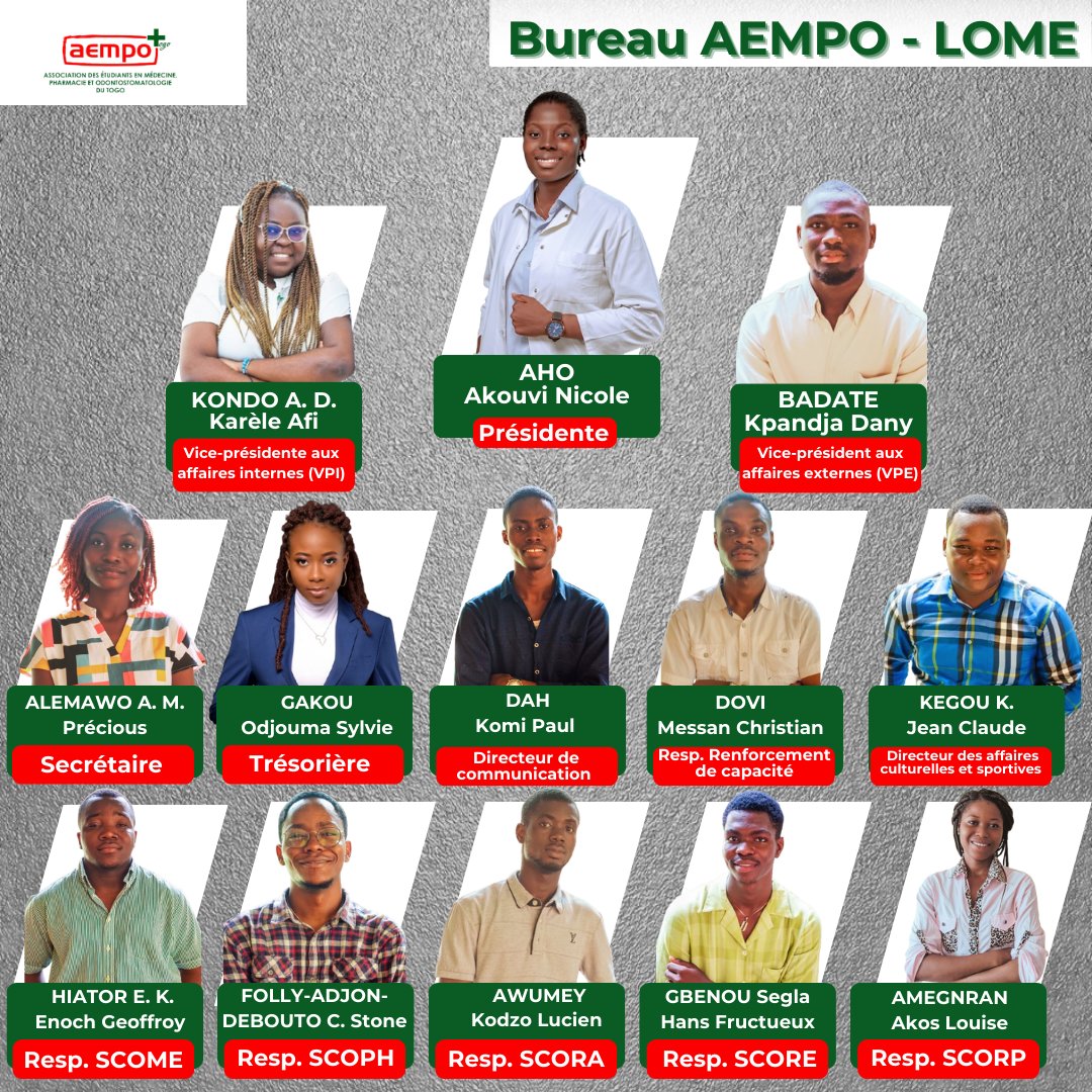 aemptg's tweet photo. 📍Nous sommes ravis de vous présenter l'équipe dirigeante de l'AEMPO - Lomé, en place depuis le début de ce mandat.
Merci à tous pour votre confiance et votre soutien continu.
#aempotogo #aempolome #aempo https://t.co/hOD1rhUDUN