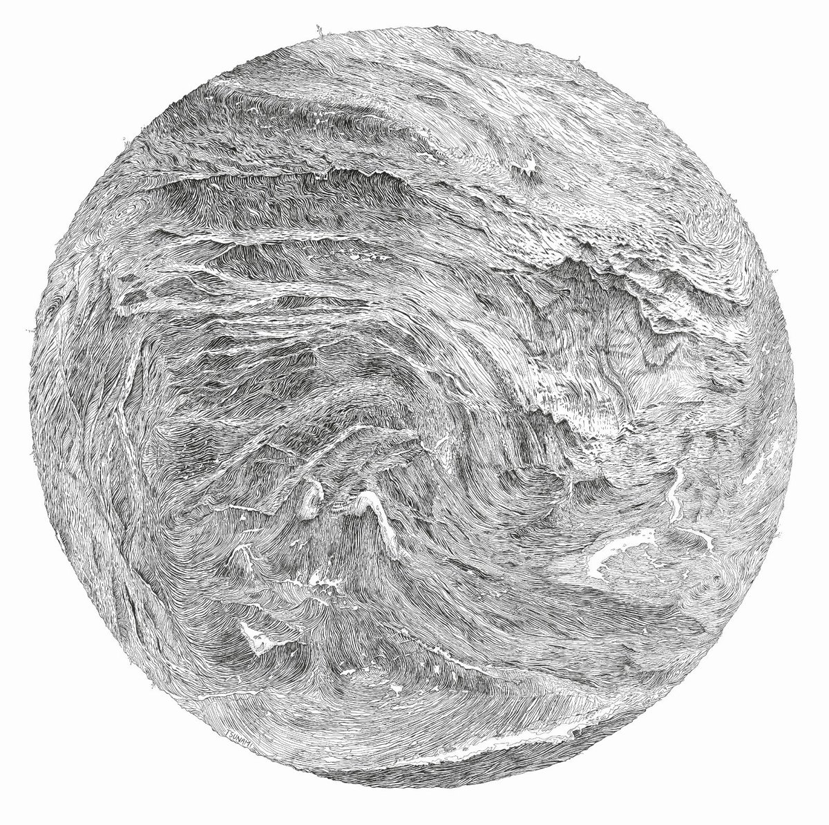 Figure_1A's tweet image. 🌊 Tsunami by Beric Henderson, won both the Jury Prize & public vote! This stunning piece imagines a future where our oceans face constant tsunamis, urging reflection on the beauty & power of the sea. Ocean research is key to protecting it! 🌍 #OceanArt #ClimateCrisis #Figure1A