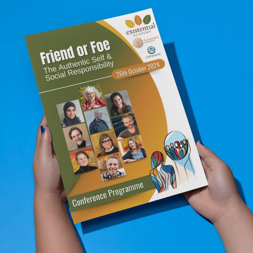 A packed day of interesting topics at Friend or Foe: The Authentic Self and Social Responsibility – An Existential Academy (EA) Conference.   

Find out more about the conference here onlinevents.co.uk/event/friend-o… 

Download your programme issuu.com/onlinevents/do…

<a href="/existentialacad/">EXISTENTIAL ACADEMY</a>