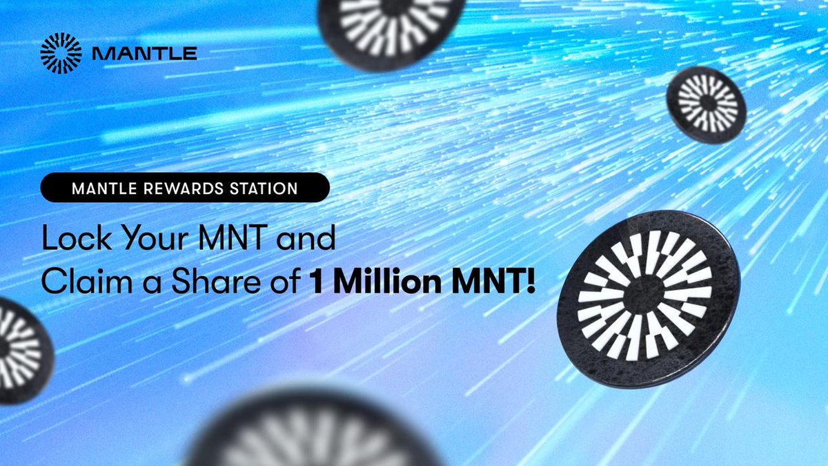 Mantle_Official's tweet photo. Multiply your rewards on Mantle Rewards Station with the all-new MNT Reward Booster 🚀

Simply lock $MNT and stake your claim of the 1M $MNT prize pool.

🗓️ Oct. 22, 2024, 10AM UTC - Dec. 21, 2024, 9:59AM UTC

🔒 https://t.co/AERjMf5SIo https://t.co/6ycm9ZO7YT