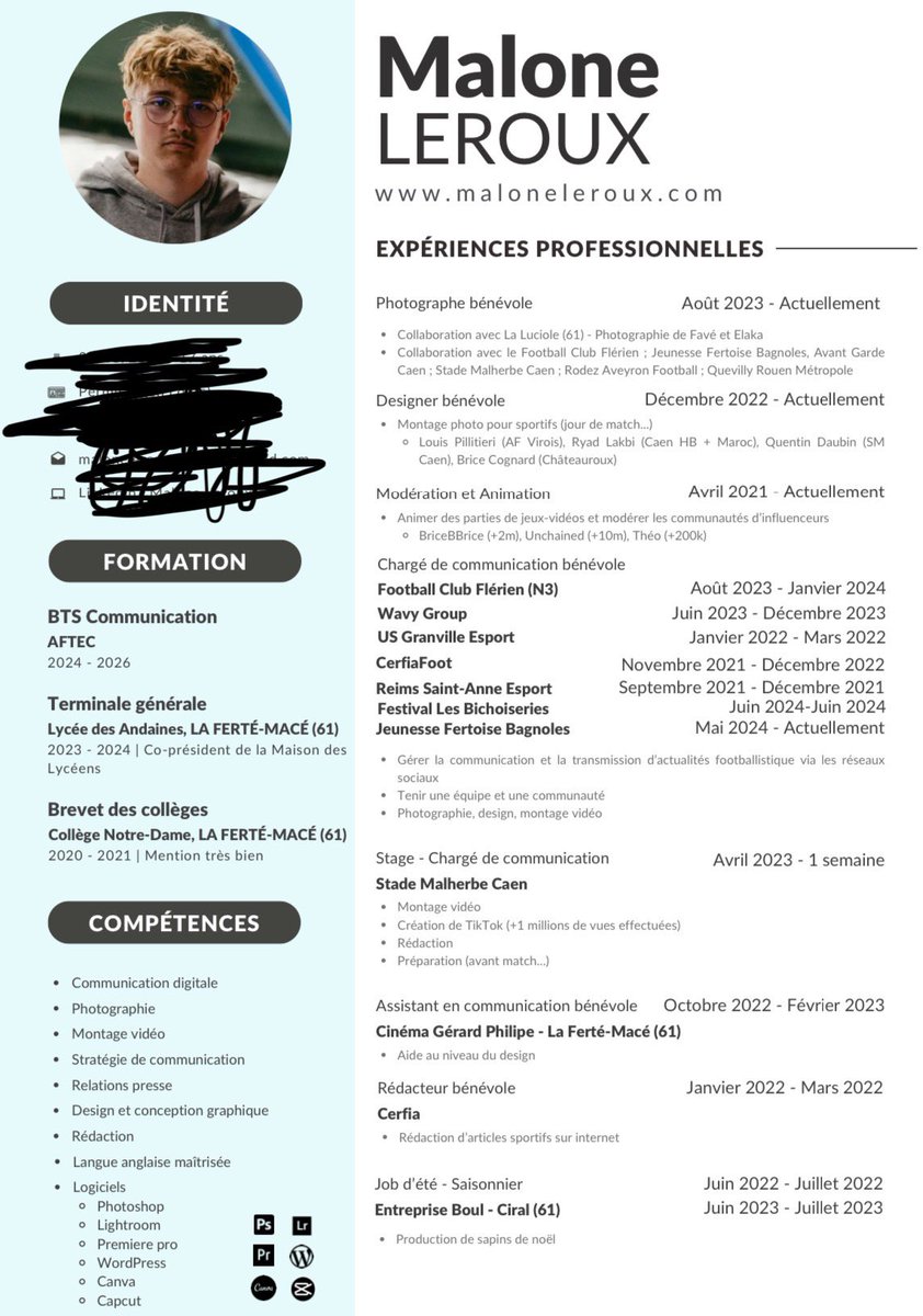 Je recherche une alternance en com’ sur Caen et ses alentours, domaine du sport de préférence 🙏

N’hésitez pas à me contacter ou répondre au tweet si vous avez des pistes/si vous êtes intéressés. 😁

Merci beaucoup ❤️