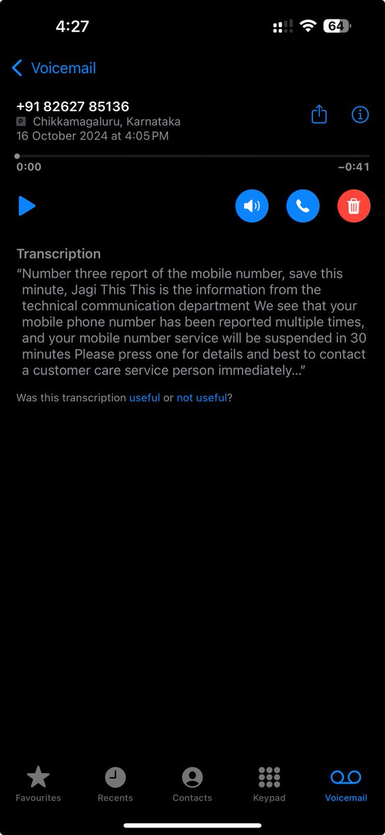 nareshA1985's tweet image. ⁦@CPMumbaiPolice⁩ I’m continuously getting below phone calls and transcription is mentioned below. Many people are getting trapped in such kind of scams. Plz help to eradicate such cyber crime ⁦@MIB_India⁩ ⁦@TRAI⁩ ⁦@ViCustomerCare⁩ #cybercrime #mobilescam