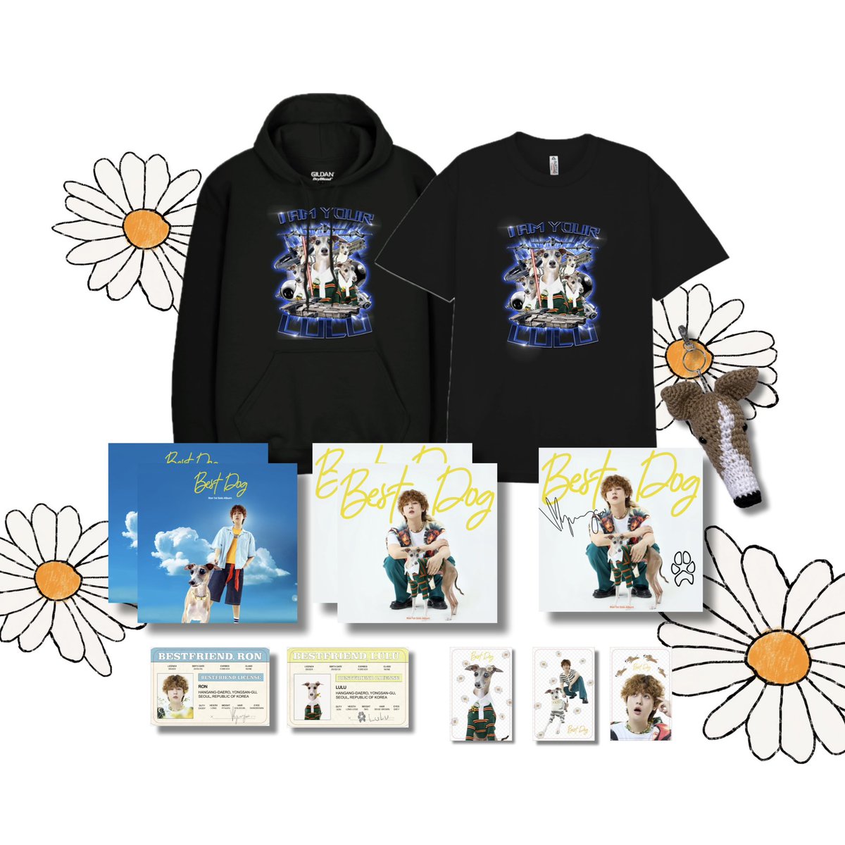 皆さん、僕がついにデビュー10年目にして 初のソロアルバムを作りました！🥹本当にこの日を待ちわびていました🙏 とても涙が出るほど幸せですね😭私が始めからアルバム発売まで全ての事に参加しました そしてかわいいグッズも作りましたのでたくさんの関心お願いします!!!🙏🙏🙏#ron #lulu #bestdog
