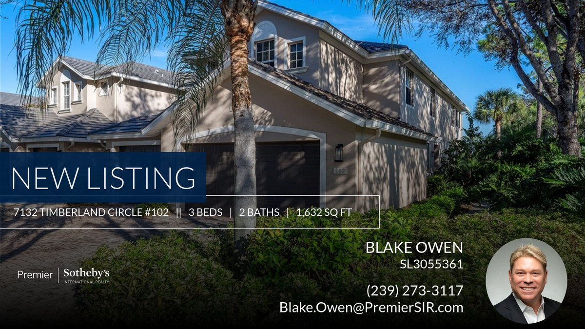 naplesblake1's tweet photo. 📍 New Listing 📍 Take a look at this fantastic new property that just hit the market located at 7132 Timberland Circle #102 in Naples. Reach out here or at (239) 273-3117 for more information

Regards,

Blake Owen
Premier Sothe... https://t.co/CSdyX7YYXv https://t.co/NWz9KLaF5q