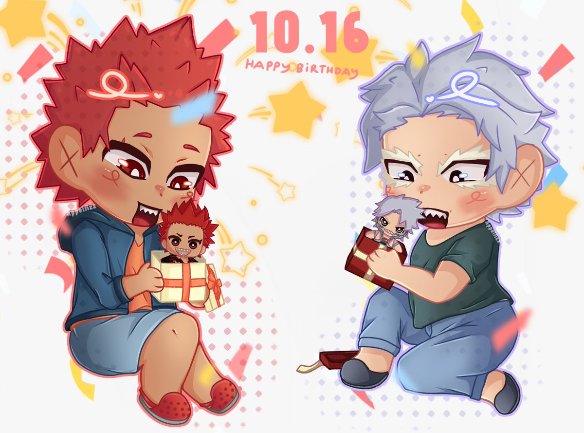 AppelFizz's tweet photo. They got each other the same gift! Idea by @/hotdogyuri #切島鋭児郎誕生祭2024 https://t.co/auQZck9DIU