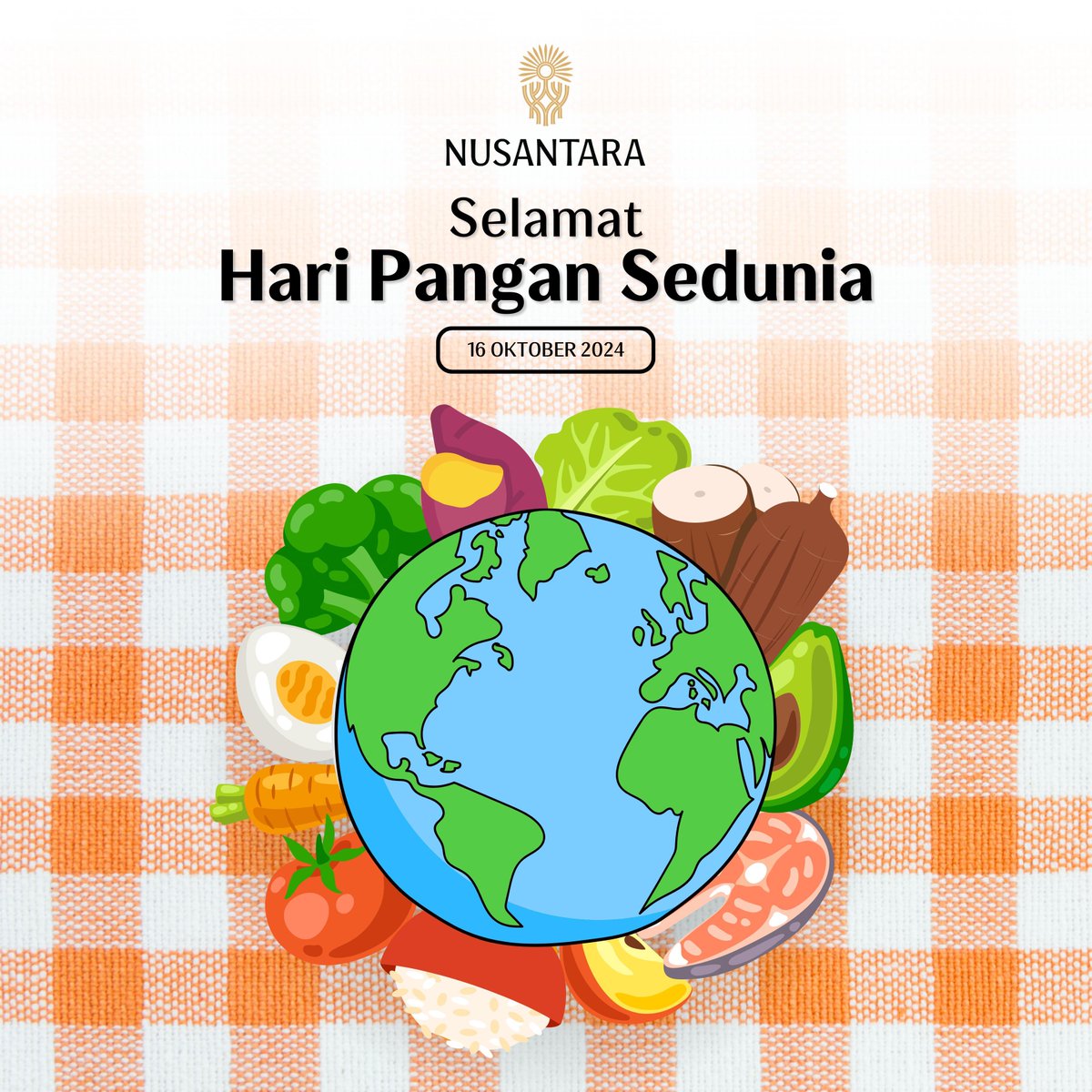 Halo #SobatNusantara

Selamat Hari Pangan Sedunia, 16 Oktober 2024!

Ayo bersama kita jaga kualitas pangan dan bijak dalam penggunaan air bersih.

Right to Food for a Better Life and a Better Future.

#KotaDuniaUntukSemua #Indonesia #Nusantara #IbuKotaNusantara #HariPanganSedunia