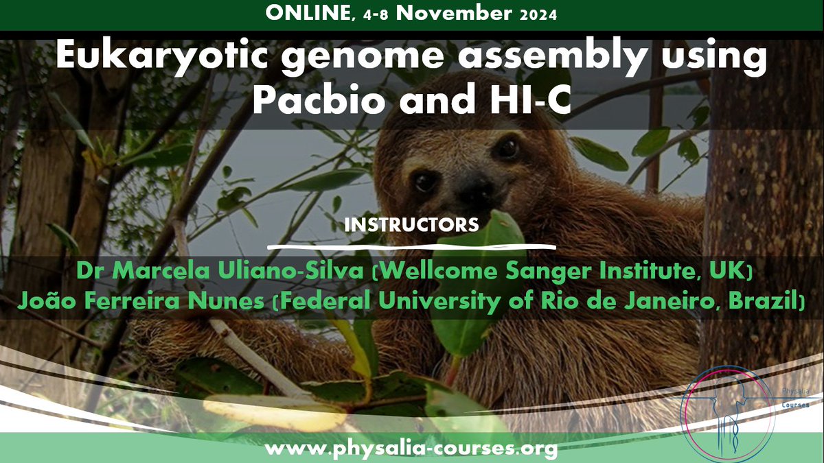 Physalia-courses@ONLINE (@physacourses) on Twitter photo There are only 3 seats available for the <a href="/PacBio/">PacBio</a> Genome Assembly course with <a href="/MahUliano/">Marcela Uliano-Silva</a> & <a href="/FerreiranunesJ/">ferreiranunes.joao</a> in November: physalia-courses.org/courses-worksh…
Please RT There are only 3 seats available for the <a href="/PacBio/">PacBio</a> Genome Assembly course with <a href="/MahUliano/">Marcela Uliano-Silva</a> & <a href="/FerreiranunesJ/">ferreiranunes.joao</a> in November: physalia-courses.org/courses-worksh…
Please RT