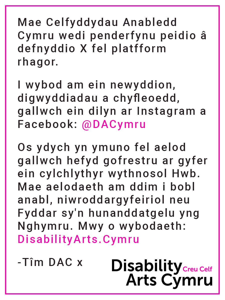 Disability Arts Cymru tweet media