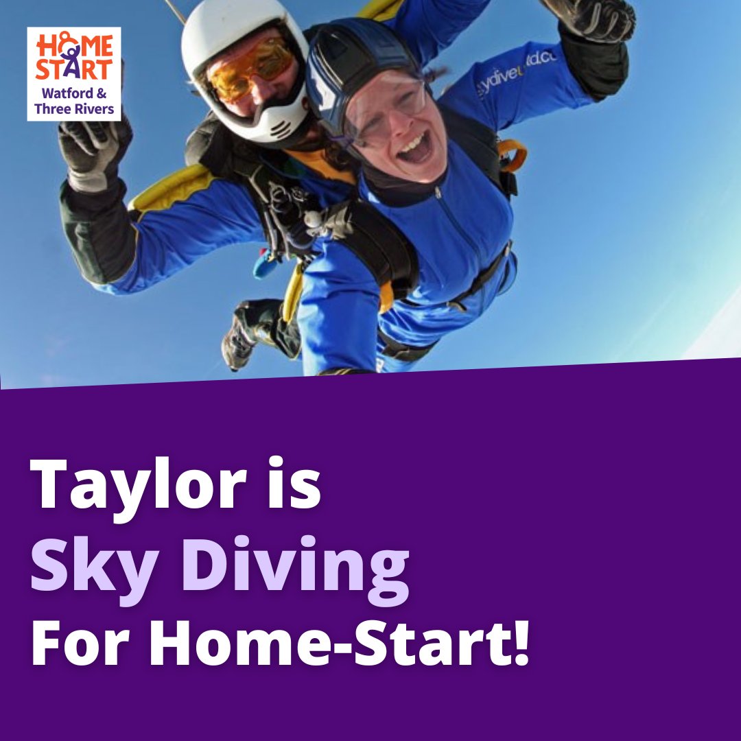Tayler will be facing her fear of heights and taking part in a tandem skydive to raise money for Home-Start Watford &amp; Three Rivers

There is still time to support Tayler by clinking the link below.
peoplesfundraising.com/fundraising/ta…

#BecauseChildhoodCantWait