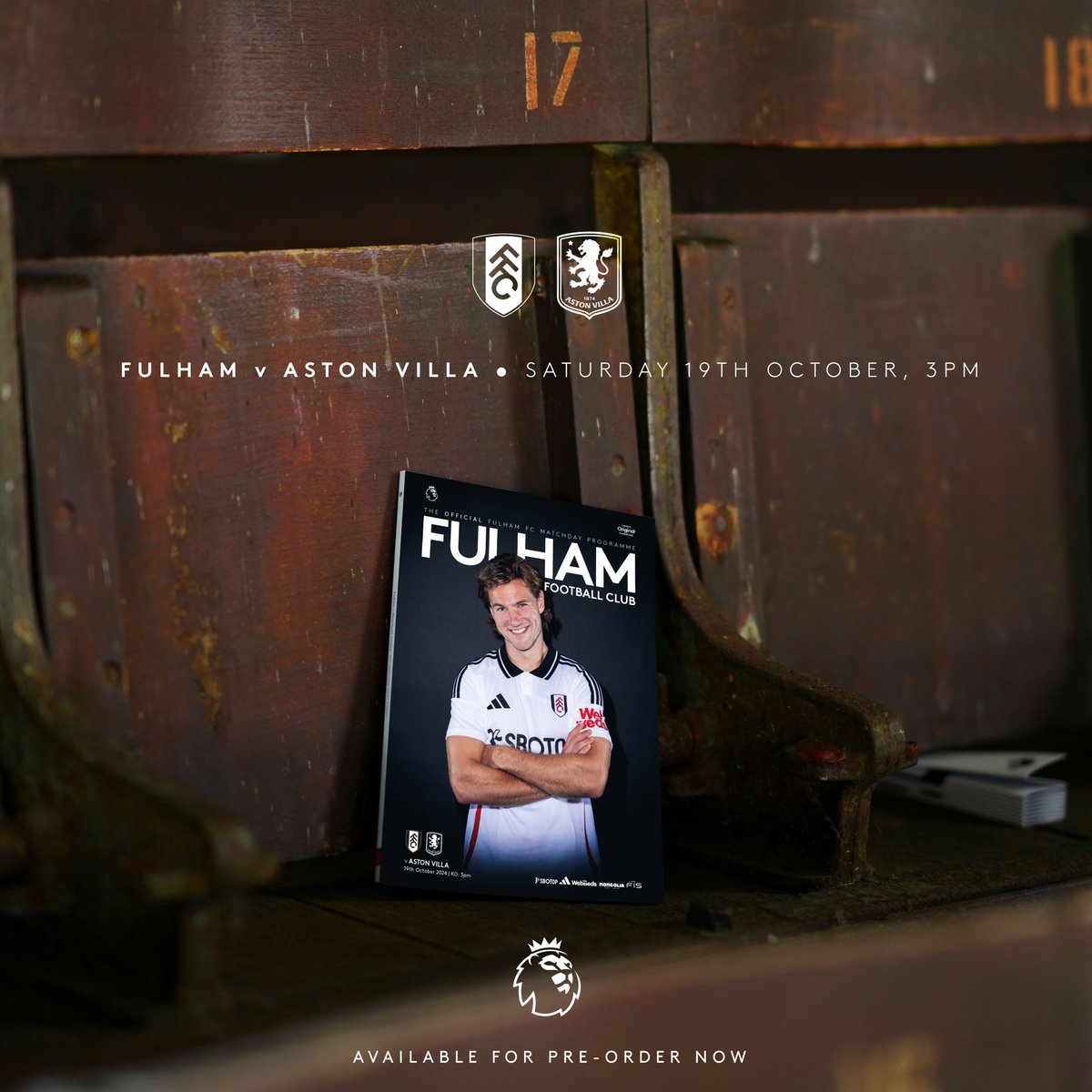 <a href="/FulhamFC/">Fulham Football Club</a> v <a href="/AVFCOfficial/">Aston Villa</a> programme for this weekend is available to pre-order from <a href="/Pressboxpublish/">Pressbox Publishing</a> The featured player is summer signing Joachim Andersen.