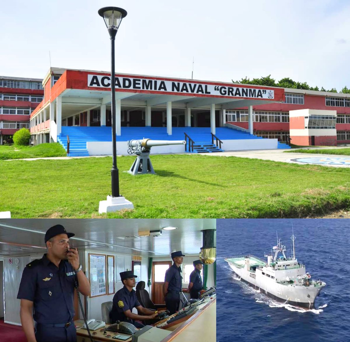 🔴🟢🔵| El 16/10/1959 se crea la Academia Naval de la MGR y en el año 1987 es aprobado el nombre de Granma,en honor al yate que condujo desde México a los 82 expedicionarios al mando de Fidel. Institución donde se forman y superan los hombres de mar. Muchas felicidades. #Cuba 🇨🇺