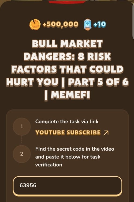 Areyomide's tweet photo. 16.09.2024

UPDATED $MEMEFI YouTube Codes

Before you Invest in Crypto : 34669

Crypto Gold Rush 2024? :48675

Bitcoin's Greatest Bull Markets : 57823

The Truth About Rug Pulls : 98236

How To Make $10,000 per Month with These Niches : 23700

#memeficombo #memefi #YouTubecodes https://t.co/9WLEdE3syU