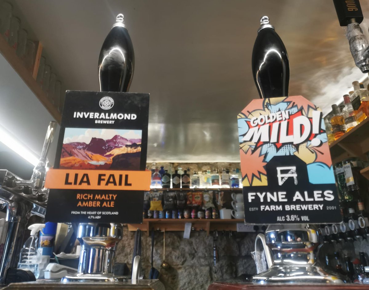 On the hand pumps at the moment - Lia Fail, a favourite amber ale from Inveralmond Brewery. We also have a rare and delicious example of a golden mild named (unsurprisingly) Golden Mild! from <a href="/FyneAles/">Fyne Ales</a>  . Give them both a try before they are gone.