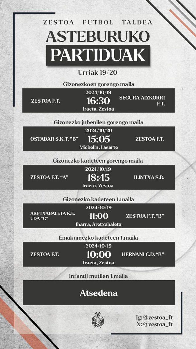 Asteburuko partiduak: