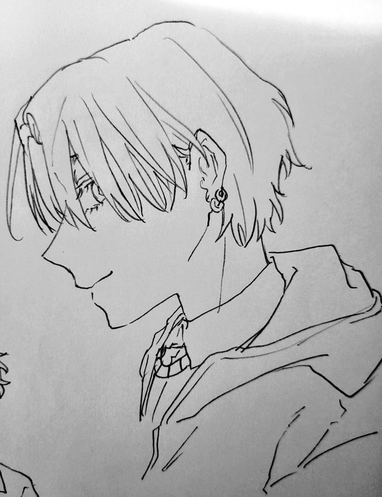久々に鉛筆でも一発描きしてみた 